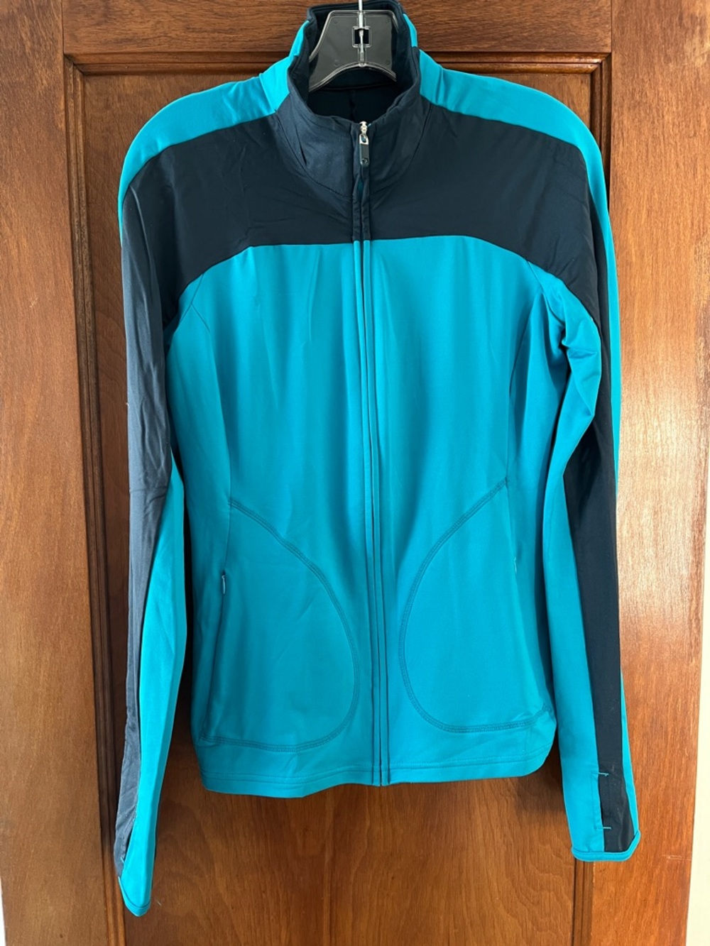 GAP Teal and Navy Zip-Front Warmup Jacket Size M